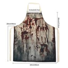 1 件万圣节血腥围裙屠夫服装道具带恐怖手印适合成人男女角色扮演派对烹饪