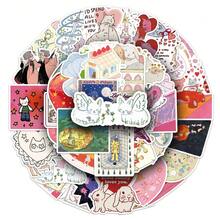 50pcs Vintage Cartoon Fairy Tale Stickers, Cute Retro Aesthetic Sticker Set, Watercolor Fashionable INS Style Stickers, Waterproof Vinyl Stickers Suitable For Water Bottles, Computers, Laptops, Phones, Luggage, Notebooks, Refrigerators, Etc. - F - View 6