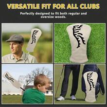 Beige Tiger Golf Club Head Cover: A Durable, Waterproof, And Golf Accessory Club Protective Cover That Provides The Best Protection For Your Golf Club.