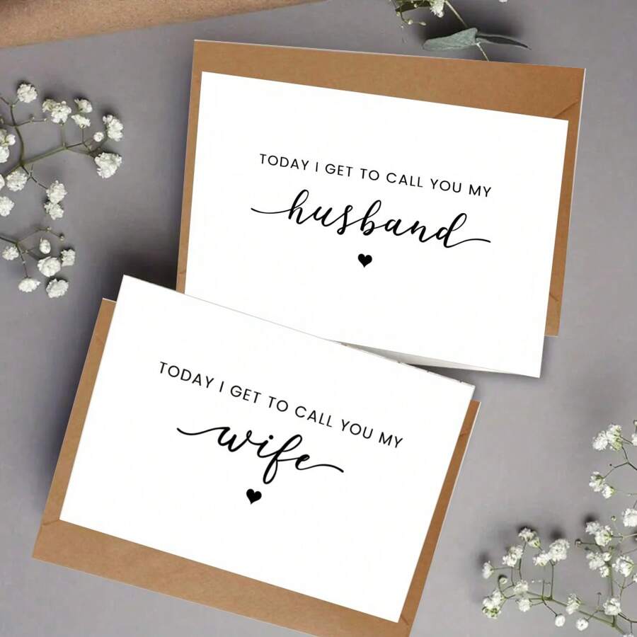 1 Stück Hochzeitskarte für meine Frau/meinen Mann: Heute wirst du meine Frau/mein Mann - perfekte Frau/Mann Karte, 5*7 Zoll - mit dickem Umschlag