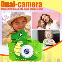 儿童相机玩具，儿童数码相机，恐龙主题生日礼物，适合3-12岁男孩女孩，幼儿高清摄像机，适合6-12岁及以上男孩女孩的儿童玩具。圣诞节、感恩节和新年礼物