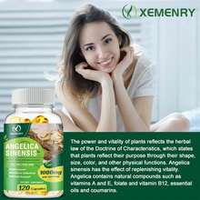 XEMENRY Angelica Sinensis Capsules - Menopause PMS Support,Improves Mood, Reduce Stress,Enhance Blood And Heart Health, Provides Overall Stamina And Energy - 120pcs - Một chai - Giai đoạn dùng thử - Xem 7