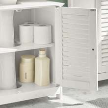 SoBuy FRG237--W, Under Sink Cabinet Bathroom Vanity Unit Bathroom Storage Cabinet With Double Shutter Doors, Suitable For Pedestal Sinks, White Home Bathroom Decor Bathroom Organizer Summer Bathroom Accessories - White - View 6