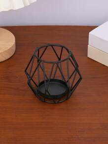 1Pc/1Set Minimalism Creative Wrought Iron Candle Holder, Modern Style Candle Holder, For Home Decoration, Home Tabletop Decoration, Candlelight Center Decoration, Wedding Decoration, Romantic Valentine's Day Dinner Candle Holder