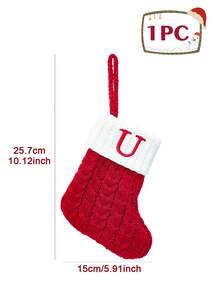 1Pc Knitted Letter Christmas Socks, Christmas Alphabet Knit Stockings, Mini Christmas Socks With Embroidered Letters, Merry Christmas Decorative Socks, Xmas Decor, Christmas Decorations For Home, Christmas Ornaments, Christmas Tree Decorations, Christmas Theme Dress Up Home Decor Christmas Decorations Room Decor Winter Christmas Decorations Home Christmas Gifts