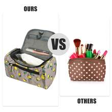 1 Pc Travel Makeup Bag, Travel Toiletry Organizer, Makeup Brush Holder, Makeup Organizer Bag, Toiletry Bag, Waterproof Oxford Cloth - Gray - View 5