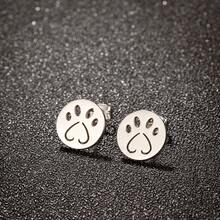1 Pair Of Stainless Steel Small Animal Earrings, Simple And Cute Pet Cat And Dog Stud Earrings Suitable For Women, Suitable For Daily Wear, Jewelry Gift - Silver - View 8