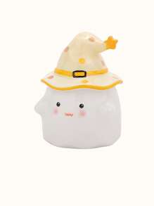 1 件陶瓷可爱幽灵杯带盖，独特新奇杯子，送给女性的礼物