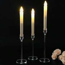 6/3 chân nến Acrylic, chân nến hình nón dùng trang trí đám cưới, trang trí trung tâm bàn ăn, đám cưới, phòng ăn, tiệc tùng, trang trí Giáng sinh (Không bao gồm nến) - Trong sáng - Xem 4