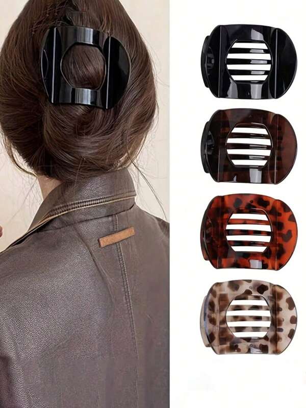 4pcs/1pc Flat Round Hair Clips, Strong Alligator Hair Clip, Comfortable Arc Design Yoga, Date, Versatile Hair Accessory, Hair Accessories For Women, Fall, Travel, Hair Tools, Accessories Women, Hair Stuff, Fall, Hair Accessories Women, Hair Tools, Hair Stuff, Stuff, Beauty Accessories, Gifts, Travel, Gifts For Women, Hair Stuff, Stocking Stuffers