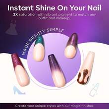 Cat Eye Gel Nail Polish Set, 6 Colors 9D Glassy Cat Eye Glitter Gel Polish Black Red Purple Blue Silver Brown Nail Polish All Seasons With Magnet Soak Off Led DIY Salon Gift-842643 - AA6-極光變色龍 - 查看 8