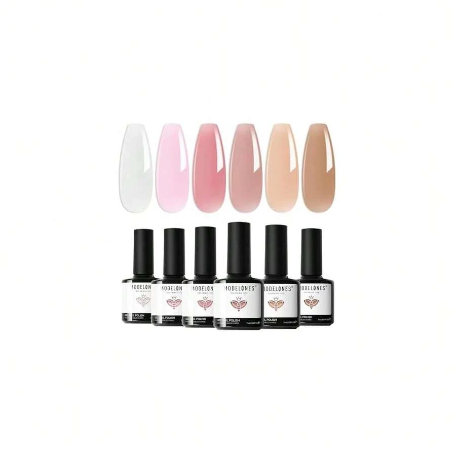 Cat Eye Gel Nail Polish Set, 6 Colors 9D Glassy Cat Eye Glitter Gel Polish Black Red Purple Blue Silver Brown Nail Polish All Seasons With Magnet Soak Off Led DIY Salon Gift-842643 - A0-果凍透明 - 查看 1