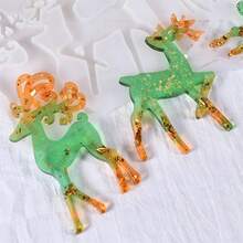 Multi Form Christmas Elk Silicone Mold DIY Aromatherapy Gypsum Cement Mold Christmas Elements Design Keychain Jewelry Hanging Resin Casting Mold Crystal Drip Glue Mold Plaster Crafts Mold Home Festival Christmas Tree Decoration