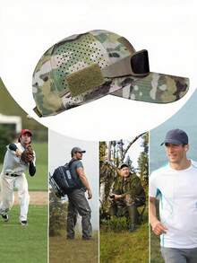 1顶军用迷彩棒球帽 - 透气战术帽,带魔术贴和眼镜槽,新款男士迷彩棒球帽,透气遮阳帽,适合户外运动、狩猎、徒步、露营、海滩、钓鱼(帽子图案随机,因为整块面料是裁剪的) - 彩色 - 查看 8
