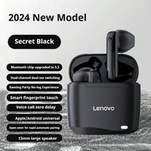 Tai nghe Bluetooth không dây Lenovo TC3302 màu đen, nhét tai bán trong, thoải mái, Bluetooth 5.3 dành cho chơi game, thể thao và nghe nhạc, tương thích với điện thoại Apple, Huawei và Xiaomi - màu đen - Xem 1