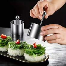 1 件装，带推杆的蛋糕模具环，冷盘模具，圆形不锈钢压模，饭团模具，蛋挞环，饭团模具，适用于餐厅厨房的蛋糕模具。 - 彩色 - 查看 9