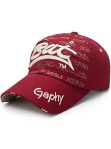 1 szt. Czapka baseballowa Hip Hop dla par na świeżym powietrzu, czapka z daszkiem z filtrem przeciwsłonecznym i nietoperzem, haft GAPHY, GRAPHY, modny, swobodny, kontrastowy wzór kolorystyczny