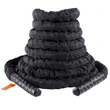 Cuerda de batalla  de 1,5" y 30 pies para entrenamiento de fuerza en el gimnasio, cuerda para ejercicios de fitness - Negro - Ver 10