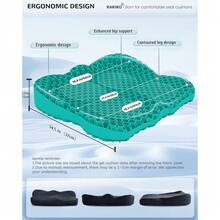 Enlarged 19.7" Gel Seat Cushion, Egg Gel Chair Pads For Wheelchair Pressure Coccyx Sciatica Pain Relief, Cooling Desk Seat Cushion For Kayak, Car, Office Chair Long Sitting[Black]-657741 - 綠色169145275英寸 - 查看 4