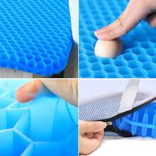 19.7" Gel Seat Cushion, Super Large & Thick Office Chair Cushion For Long Sitting - Back Hip Tailbone Pain Relief Cushion, Egg Seat Cushion Desk Chair Pads For Cars Wheelchair - Fits Up To 350 Lbs-222684 - BlueMedium - 查看 9