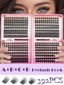 392pcs False Eyelash Clusters - Premium D-Curl Fluffy & Natural Lash Extensions For DIY Eyelash Grafting, Reusable, Lightweight, Easy To Wear - D - View 9