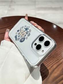 1pc Minimalist Fashion Shell, Starfish, Seashell Letter S Space Shell Transparent Shockproof TPU Phone Case, Compatible With Apple XS/XS Max/XR/11 12 13 14 15 16 Pro/Pro Max/14 15 16 Plus, Can Be Given As Holiday Gift To Partner And Friends