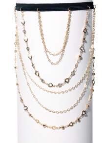 1pc Multilayer Elastic Band & Chain Design Sexy Thigh Chain For Women - Multicolor - View 15