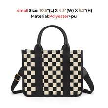 GAINSNS Checkered Mini Tote Bag For Women Shoulder Bags Crossbody Bag Handbag Satchel Bag Teacher Handbag - School Work Office Travel Beach, Chessboard Black And Brown - 彩色 - 查看 14