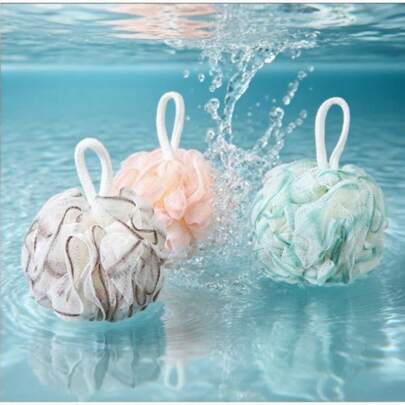 Extra Soft Mesh Bath Sponges - Exfoliating Shower Loofah Poufs For Men/Women | Gentle Body Scrubber With Hanging Loop, Dorm & Travel Essentials(1pc)