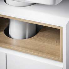 SoBuy Under Sink Cabinet Bathroom Vanity Unit Bathroom Cabinet Suitable For Pedestal Sinks Grey W60 X D30 X H61cm BZR148- Home Bathroom Decor Bathroom Organizer Summer Bathroom Accessories - White - View 9