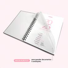 iscool Daily Planner Plus 2025 Floral Monogram Initial Letter J - 白色和粉紅色 - 查看 4