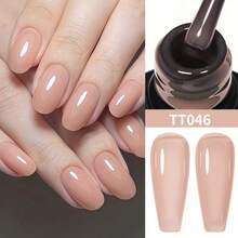 TARTU 8ml Sheer Jelly Gel Polish Kit, Spring Summer Ice Translucent Nude Pink Sheer Jelly Gel Polish, Ice Translucent Non-Sticky Gel Polish UV/LED, Watercolor Gel PolishSoak Off, Semi Permanent For Home Salon Nail Art, Daily Nail Design - TT046 - 查看 1