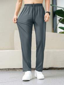 Boyfriend Style Men's Casual Sport Pants, Lightweight, Breathable, Drawstring Waist Pants, Summer