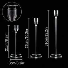 6/3 chân nến Acrylic, chân nến hình nón dùng trang trí đám cưới, trang trí trung tâm bàn ăn, đám cưới, phòng ăn, tiệc tùng, trang trí Giáng sinh (Không bao gồm nến) - Trong sáng - Xem 5