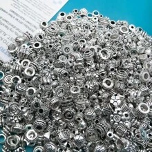 50/200pcs Mixed Spacer Beads Set DIY Jewelry - Zinc Alloy, Fashionable Textured Metal Design, Suitable For Necklaces, Bracelets And Rings