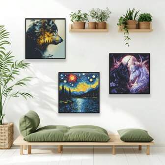 Juego de 3/6 piezas de marco de arte magnético de diamante de 30 * 40 cm/11.8 * 15.7 pulgadas - Autoadhesivo, ligero soporte de pared, ventana y puerta de PVC - Perfecto para fotos, carteles, certificados y otros regalos de Navidad, San Valentín, Año Nuevo y Pascua