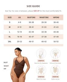 Feelingirl Summer Sling Sleeveless Shapewear Bodysuit For Women Tummy Trimmer Control Slimming Thong - 棕色 - 查看 7