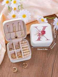 1 件花卉首字母首饰盒、A-Z PU 皮革白色便携式旅行首饰盒、蓝色首饰收纳盒、黑色迷你便携式拉链首饰盒、项链、戒指吊坠、手链、耳环收纳盒、首饰包装盒，适用于母亲的礼物、结婚礼物、伴娘礼物、周年纪念礼物、圣诞礼物和女朋友的精品礼物。 - 彩色 - 查看 49