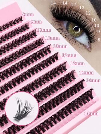 200PCS Individual Lash Clusters 50D D Curl 8-16mm DIY Lash Clusters Extra Thick&Fluffy&Natural Look Reusable Individual Eyelash Extension Kit For Self Use At Home Or On-The-Go For Daily Life&Wedding&Dating&Party&Music Festival&Halloween Lash Clusters,Eye Lash Clusters,Individual Eyelashes,Lashes,Fake Lashes