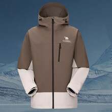 CAMEL CROWN Men's Lightweight Waterproof And Windproof Hardshell Jacket, Suitable For Outdoor Cycling And Hiking - Oak Gray Buckwheat Brown - View 2