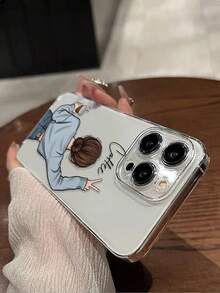 1 件透明彩绘咖啡女孩加厚防摔彩绘手机壳适用于 16/11/16pro/16plus/16promax/16e/15Promax/13/14/12/XS/XR/7G/8P，适用于三星 Galaxy 11/12Pro/12/12X/13Pro/14Pro/15Pro/，适用于 Redmi 10/9/Note9/12c/Note11pro/Note8Pro - 彩色 - 查看 6