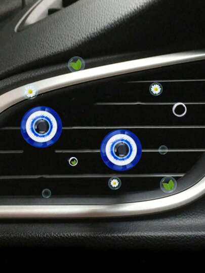 1 قطعة مشبك عطر للسيارة بتصميم عين الشيطان، يمكن وضع شرائح عطرية، ديكور متعدد الوظائف للسيارة، ديكور شخصي للسيارة