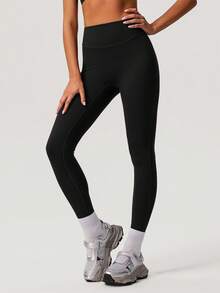 Sodalemon Women Running Workout No Front Seam Buttock Lifting Light Weight Eu Size Training Yoga Pants Casual Outdoor Sport Leggings Tights Black Spring - Black - View 5