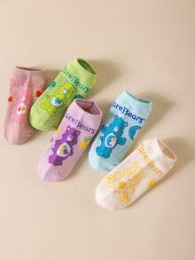 1/5/10/20 双随机款 CARE BEARS 女士中筒袜，返校季个性化袜子，时尚可爱趣味款，包括爱生气熊、欢呼熊、许愿熊、心形欢呼熊长袜，舒适不闷热，适合日常穿着、节日、生日礼物及其他场合。 - 彩色 - 查看 4
