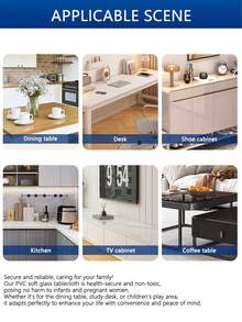 1 件透明 PVC 桌布保护套，矩形设计，防水防油，适用于厨房、梳妆台、写字台、餐桌、家庭厨房餐饮用品