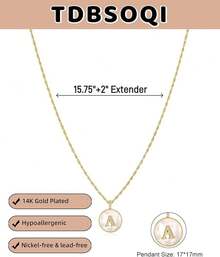 Gold Mother Of Pearl Initial Necklace Women 14K Gold Plated Cubic Zirconia Initial Letter A-Z Pendant Women Jewelry Gifts - vàng D - Xem 8