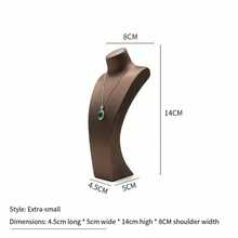 Soporte de exhibición de joyería de cuero PU, modelo de busto de cuello de lujo para collar, soporte para colgantes, accesorios de fotografía y organizador de exhibición de tienda - negro s - Ver 8