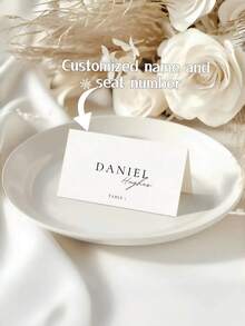 8/16/24pcs Customized Wedding Place Cards - Personalized With Names And Table Numbers, Simple Elegant Design, Perfect For Wedding Reception, Bridal Shower, Engagement Party, Banquet Table Decor, Unique Wedding Favor ,Easy-Install - Multicolor - View 2