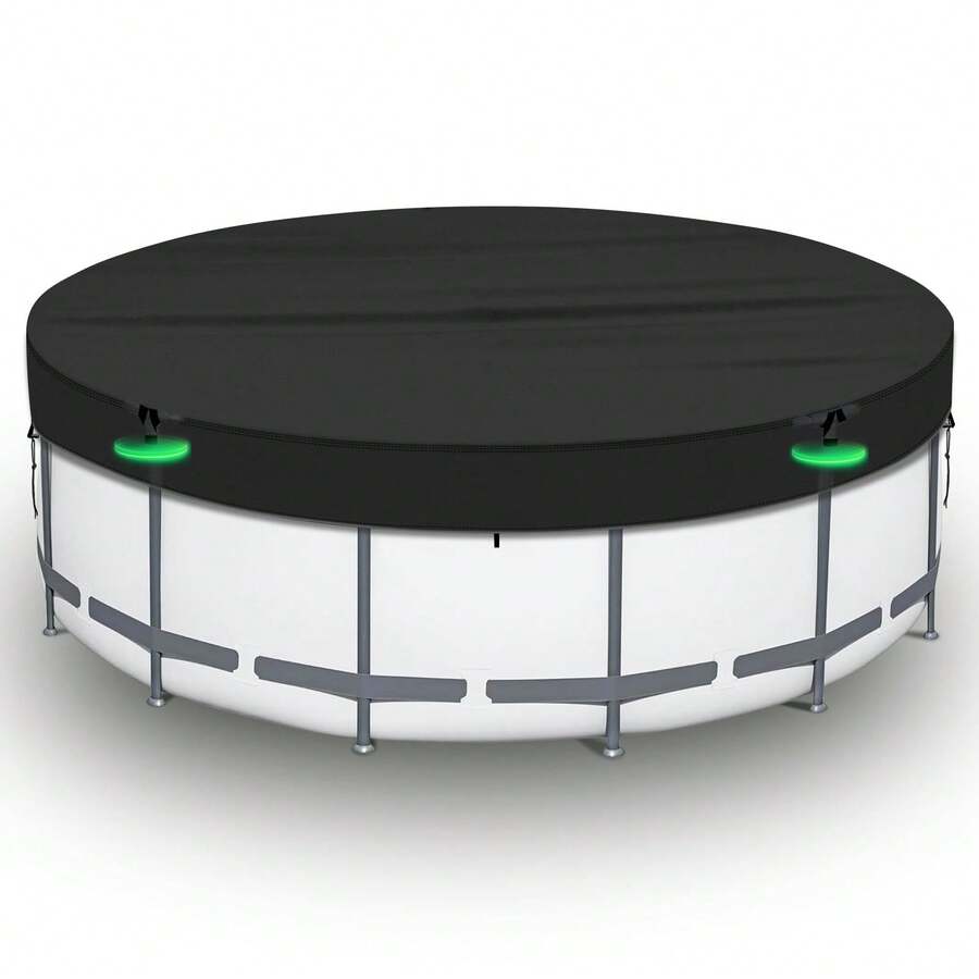 Cubierta de piscina de 8 pies, cubierta circular para piscinas elevadas, resistente al agua Oxford 420D, perfecta para mantener la piscina limpia