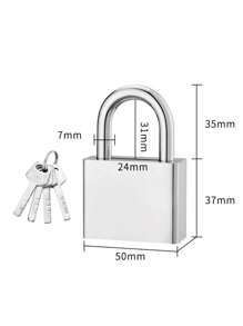 4-Key Heavy Duty Stainless Steel Padlock - Rust-Proof, Waterproof, Suitable For Dorm, Warehouse, And Iron Gate, Waterproof Lock